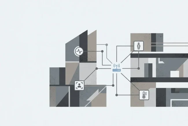 Professional header image for list-based article: IoT-Monitoring für Gebäude: Welche Sensoren wirklich zähl...