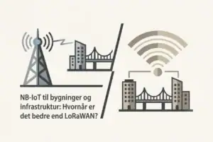 Professional header image for comparison analysis: NB-IoT til bygninger og infrastruktur: Hvornår er det bed...