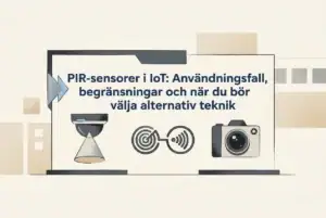 Professional header image for comparison analysis: PIR-sensorer i IoT: Användningsfall, begränsningar och nä...