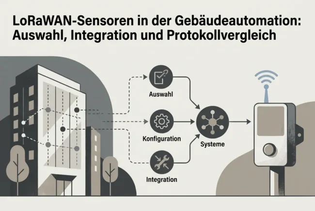 Professional header image for comparison analysis: LoRaWAN-Sensoren in der Gebäudeautomation: Auswahl, Integ...